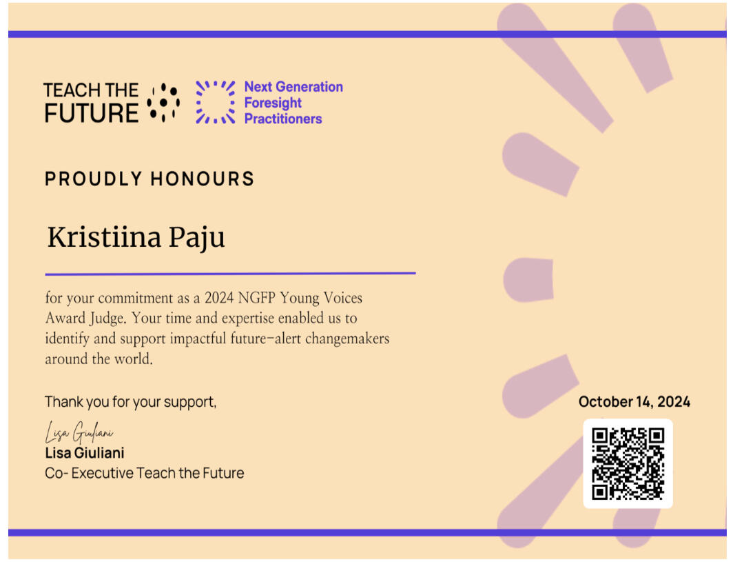 NGFP Young Voices Judge Certificate 2024